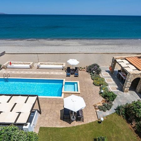 Beachfront Villa Turquoise With Private Pool, Bbq And Ping Pong Table 하니아 외부 사진