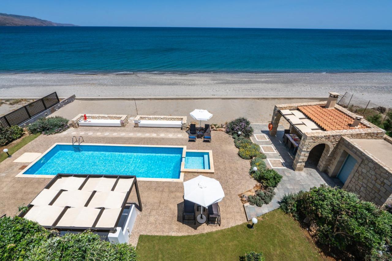 Beachfront Villa Turquoise With Private Pool, Bbq And Ping Pong Table 하니아 외부 사진